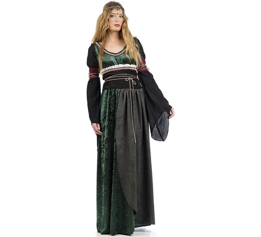 Disfraz Dama medieval verde mujer - Comprar en Tienda Disfraces Bacanal