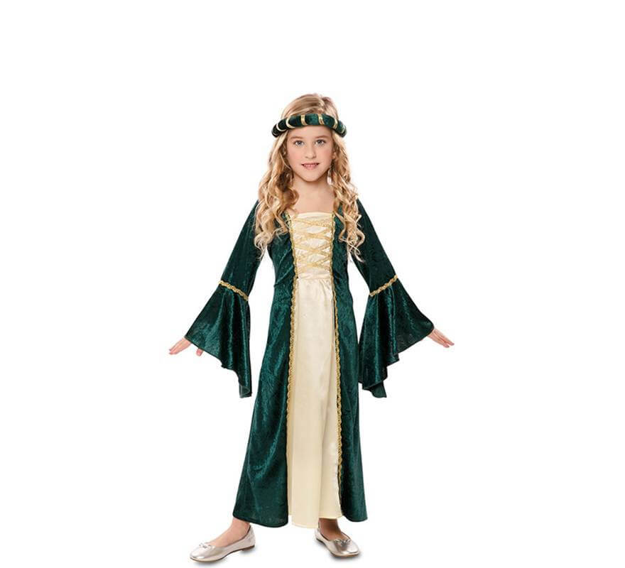 Dama Medieval Oro.Disfraz Medieval Infantil - Disfraces Teular