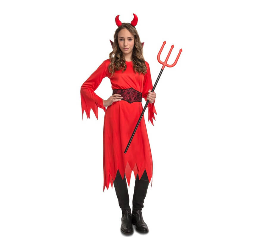 Costume da Diavolo con le corna per bambina
