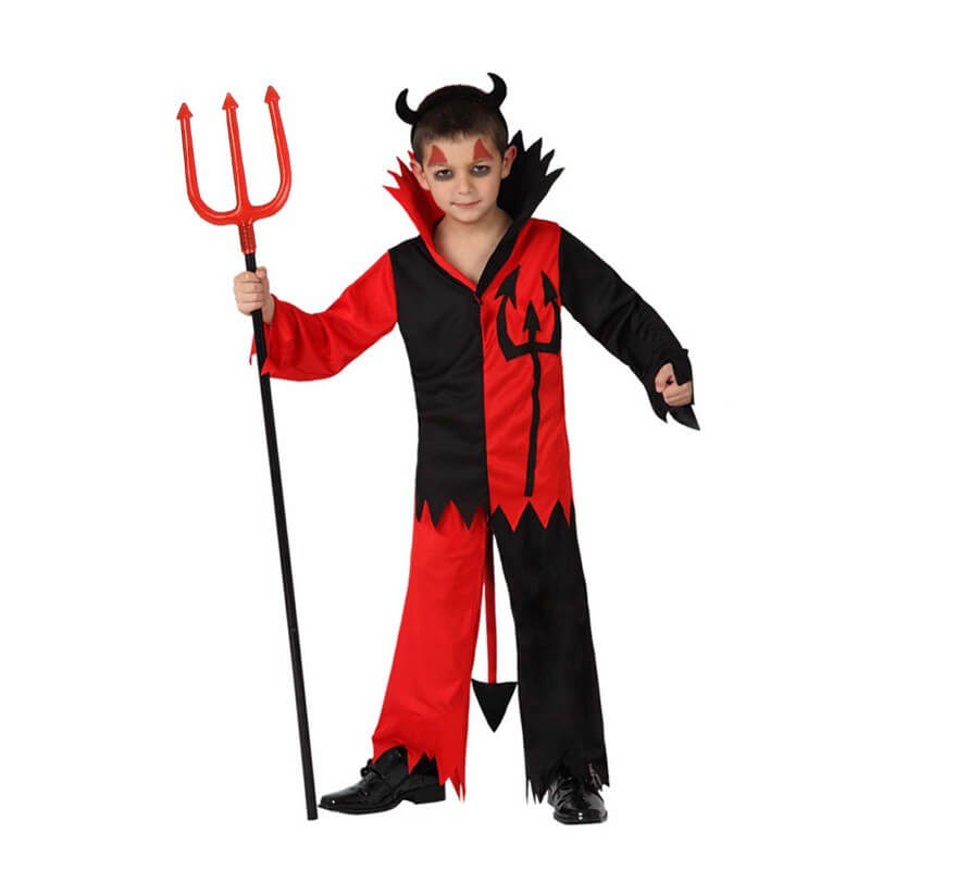 Disfraz de Diablo rojo y negro para niños