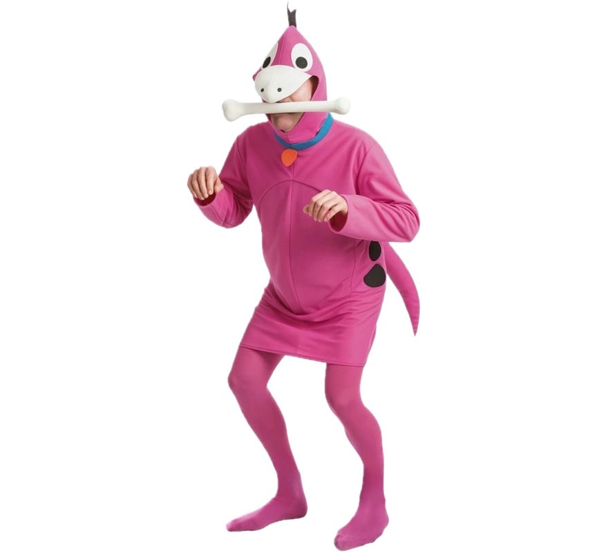 Fato de dinossauro rosa para homem