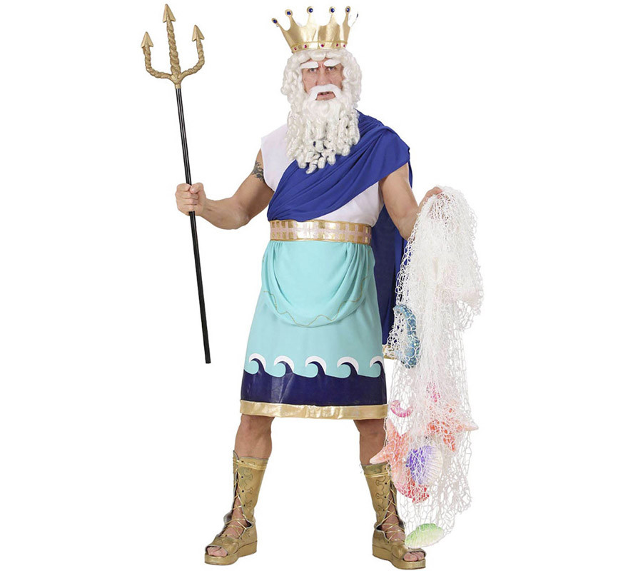  Shappy Juego de 4 piezas de accesorio para disfraz de rey  Neptuno, peluca blanca y barba, Tridente dorado, corona de rey dorado para  disfraz de Navidad : Ropa, Zapatos y Joyería