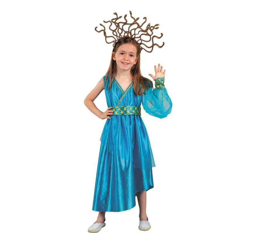 Blue Medusa Goddess Costume for Girls and Teens