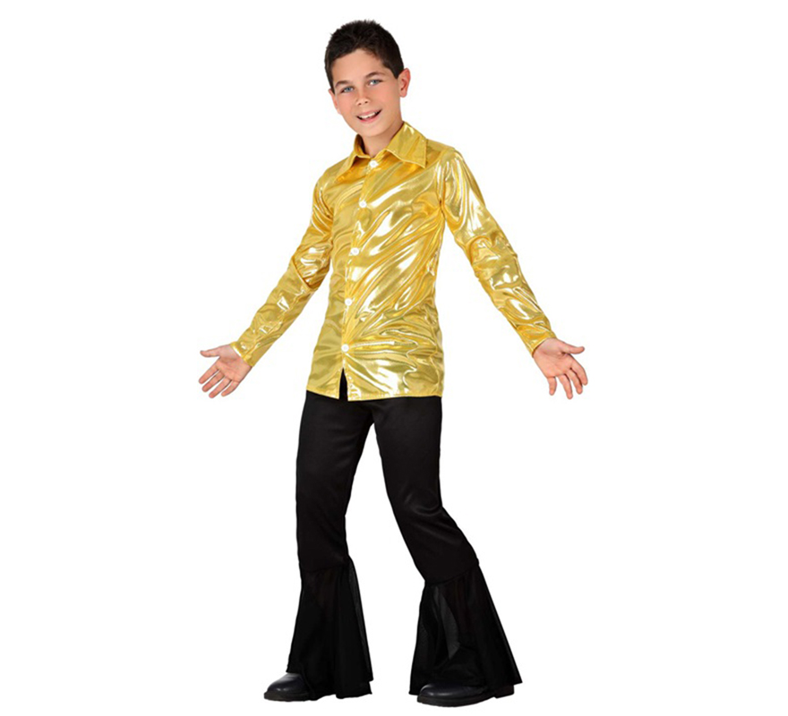 Disfraz de Disco dorado brillante para niño