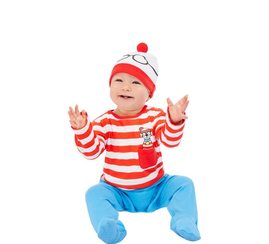 Disfraz de ¿Dónde está Wally? Rojo y blanco para bebé