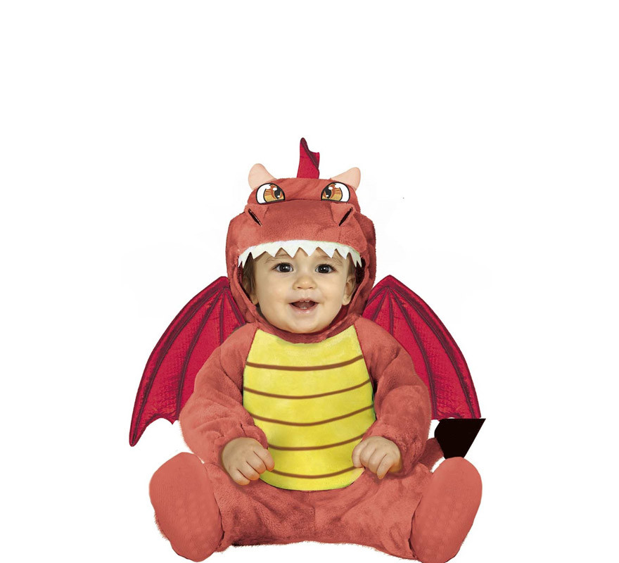 Costume da drago rosso con ali per bebè