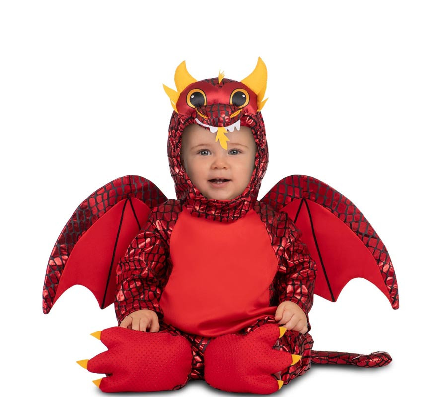 Red Dragon Costume with Hood and Wings for Baby and Toddler