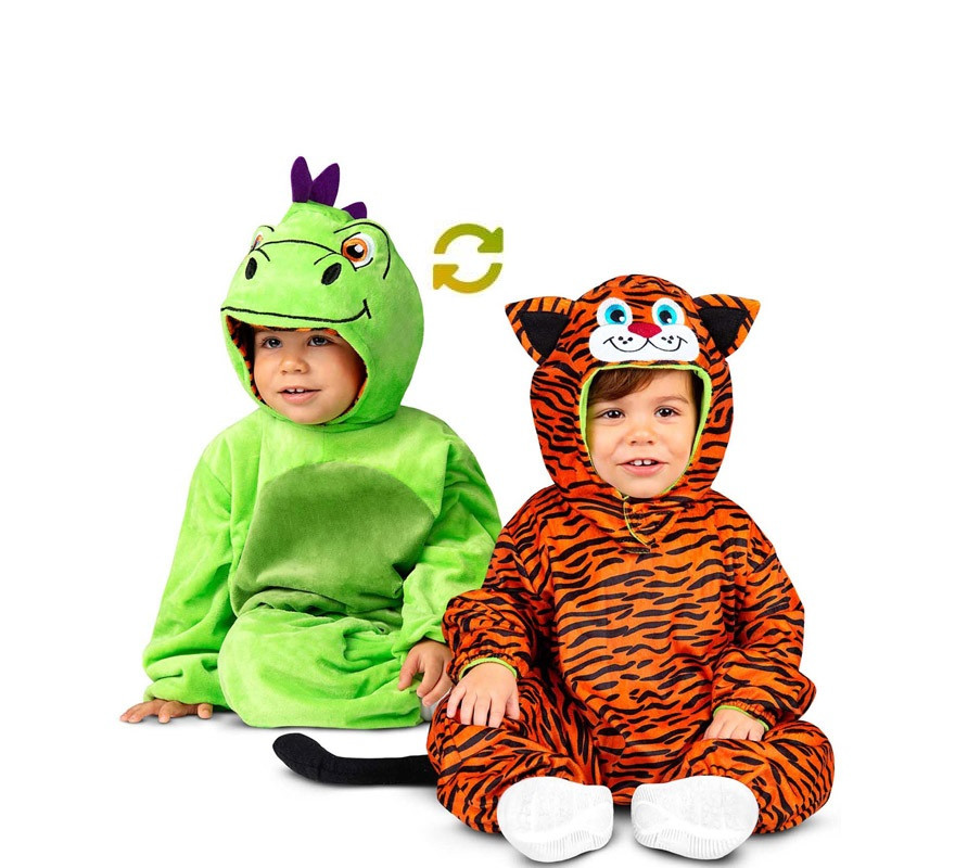 Costume reversibile Drago-Tigre per neonati e bambini