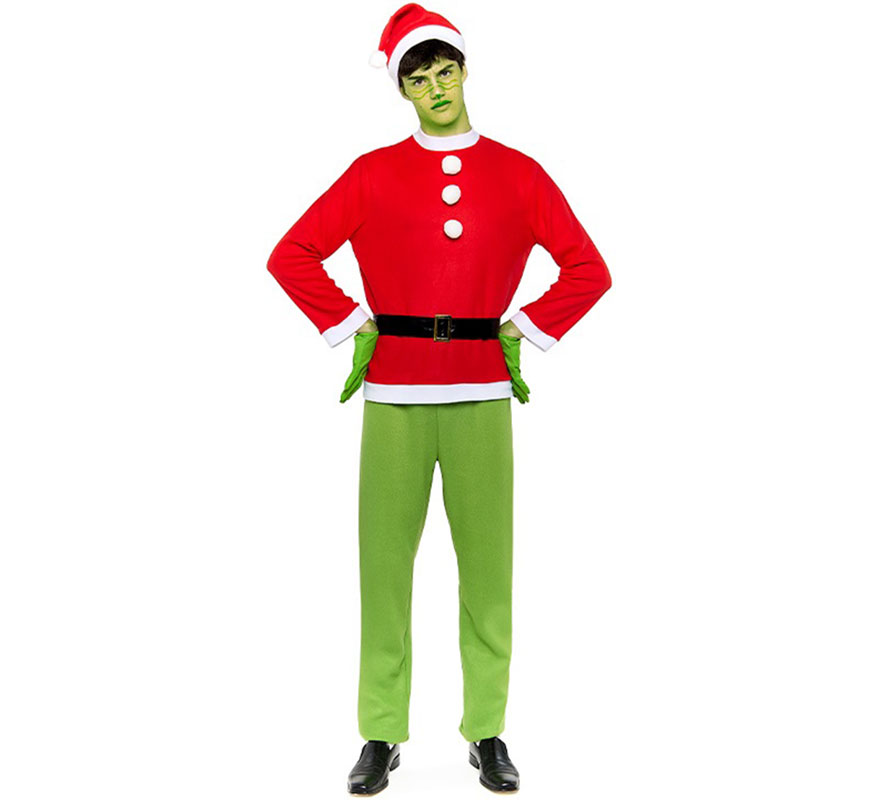 Disfraz de Duende Gruñón de Navidad para hombre