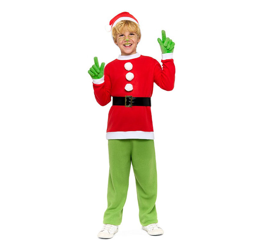 Disfraz de Duende Gruñón de Navidad para niño