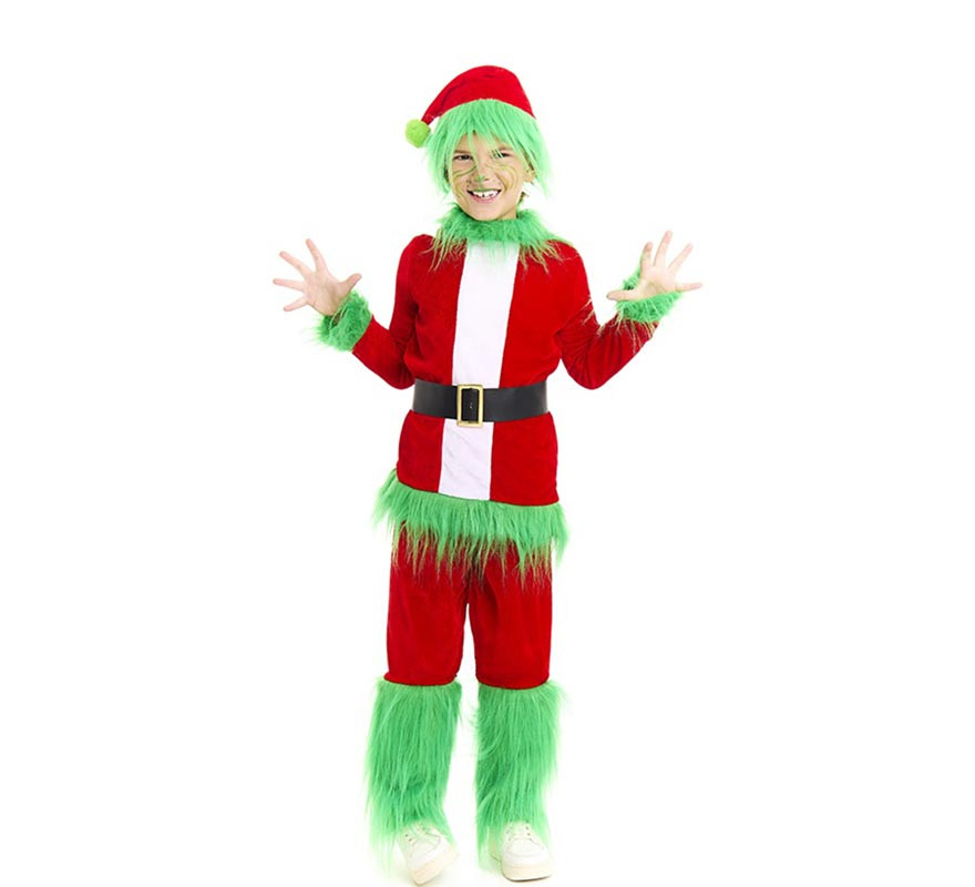 Green Grumpy Christmas Elf Costume for Kids