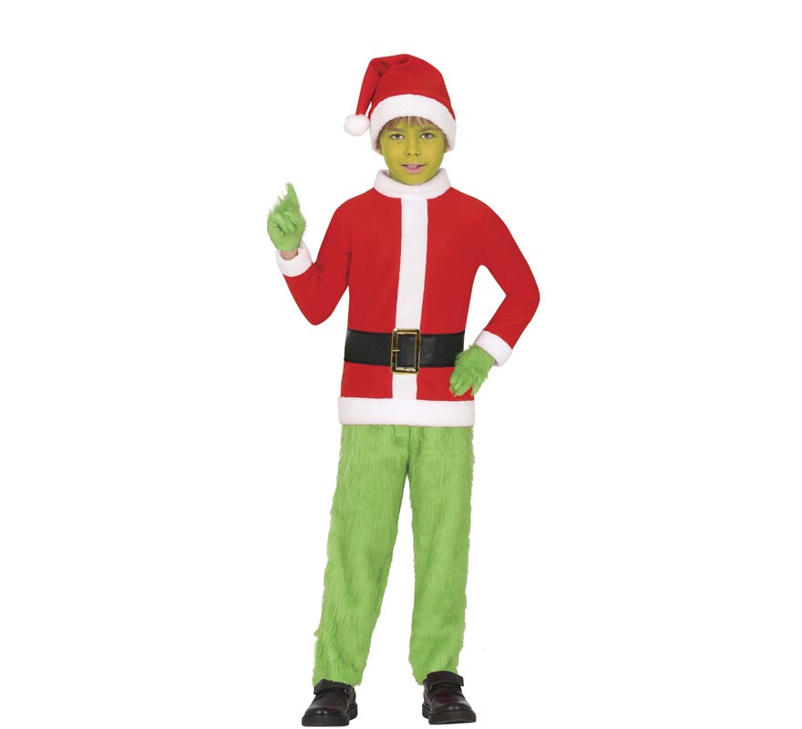 Green Grumpy Christmas Elf Costume for Boys