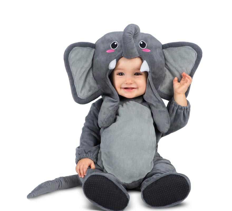 Elephant costume with movable ears for babies and children