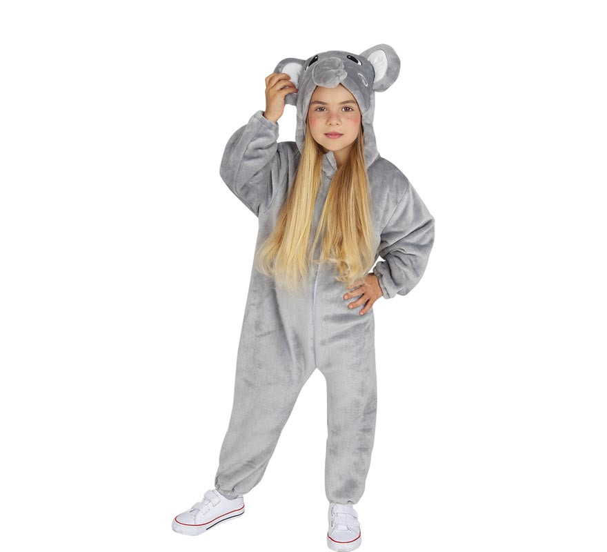 Elephant costume with sound and hood for children