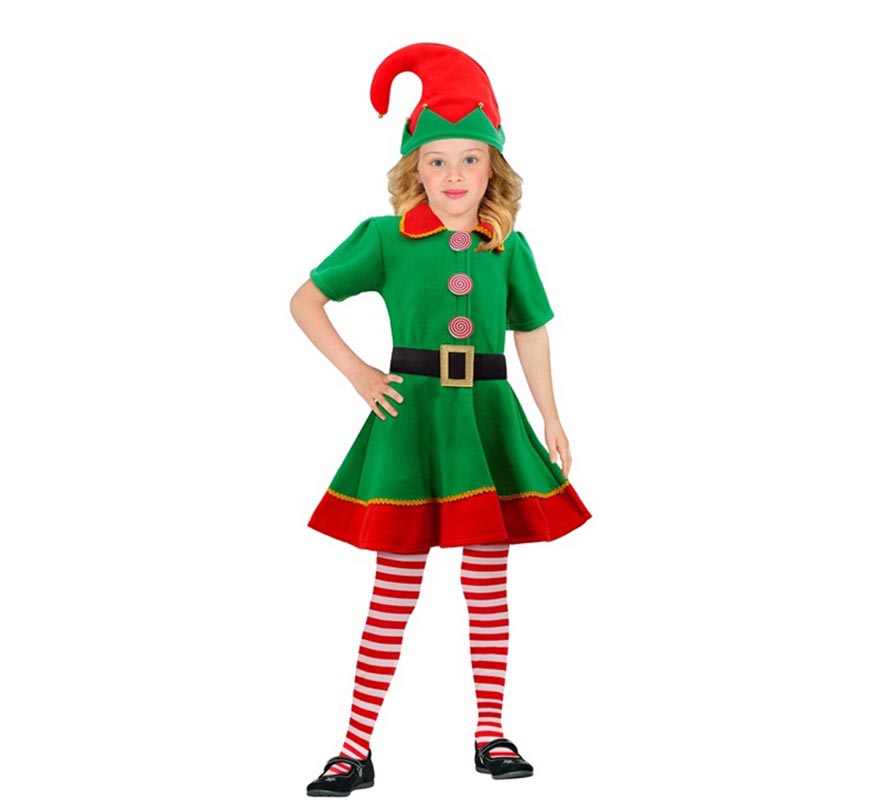 Disfraz de Elfa Ayudante de Santa Claus para niña