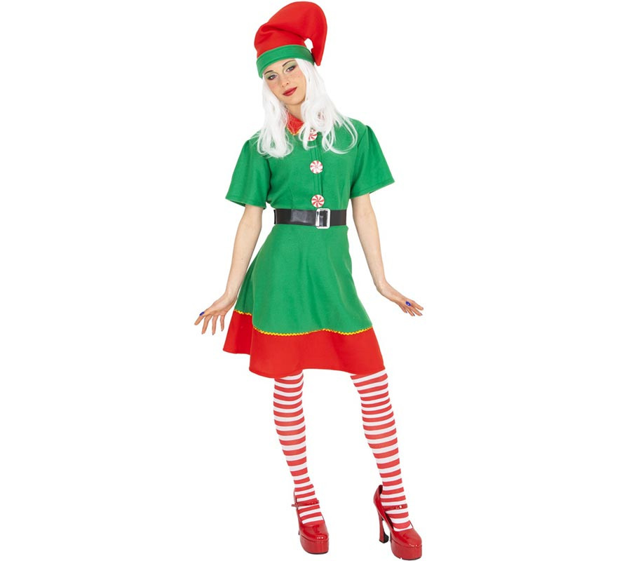 Women's Santa's Helper Elf Costume with Hat