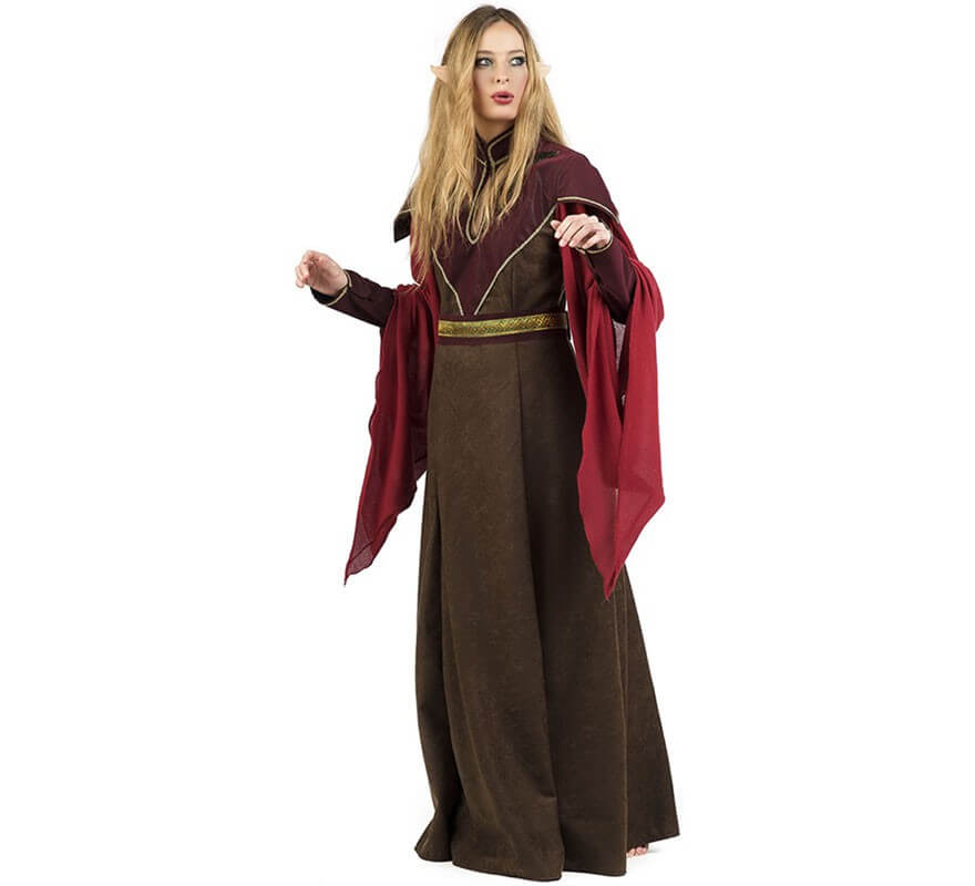Costume da Elfo marrone medievale per donna