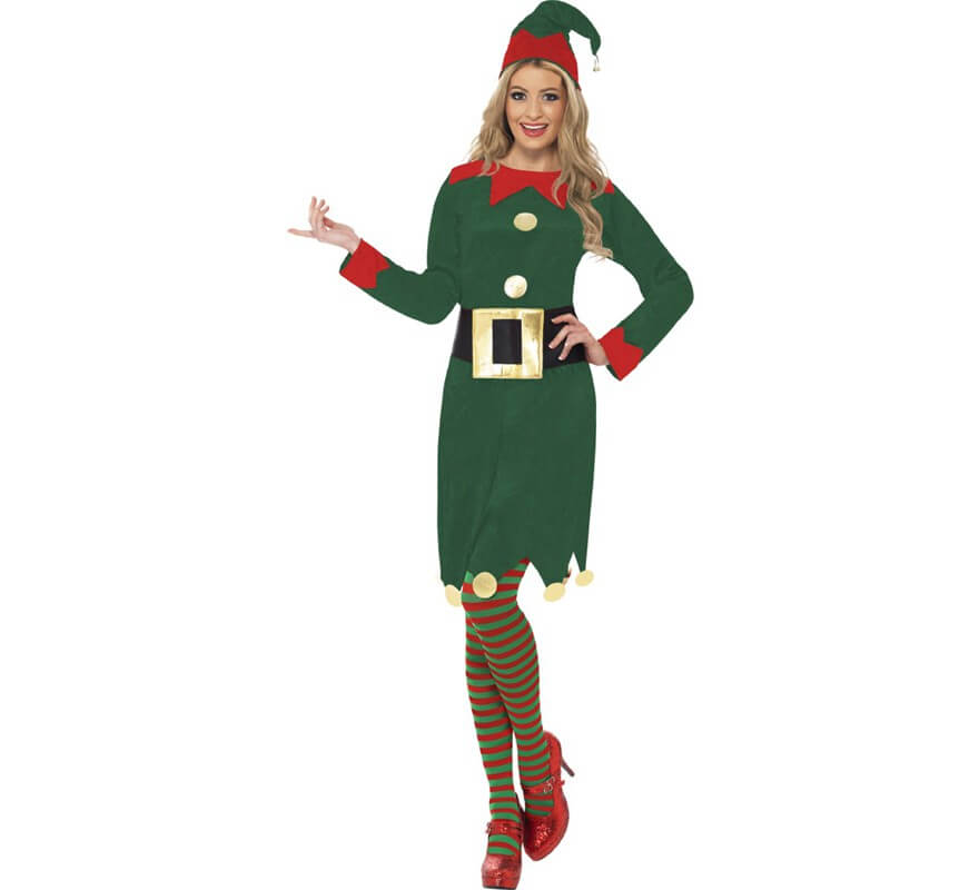 Disfraz de Elfa de Santa Claus para mujer