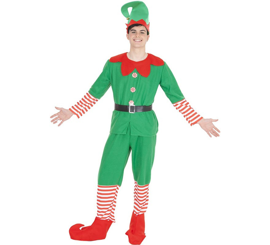 Santa's Helper Elf Costume with Hat for Men