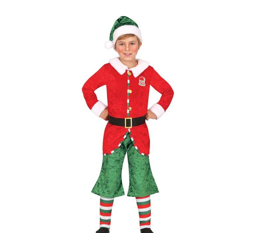 Santa's Helper Elf Costume with Hat for Kids