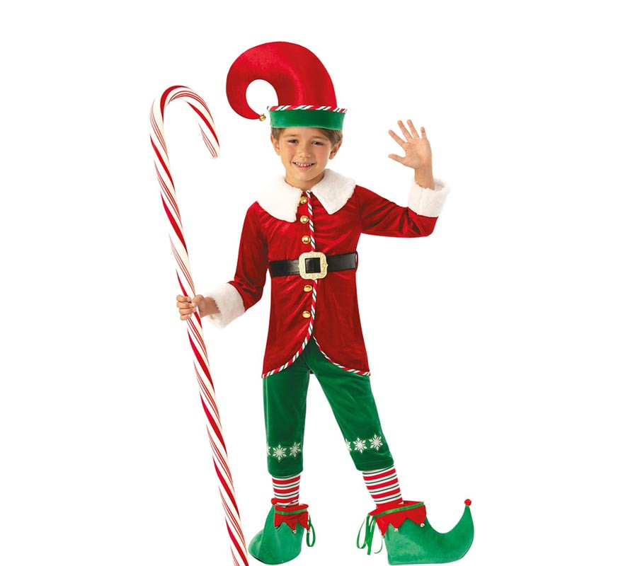 Deluxe Santa's Helper Elf Costume with Hat for Kids