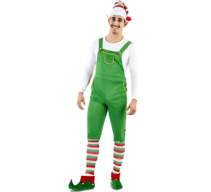 Costume De Lutin De Noël Adulte - 3 Pièces (Chapeau Pointu Et Chaussures), Rouge Et Vert