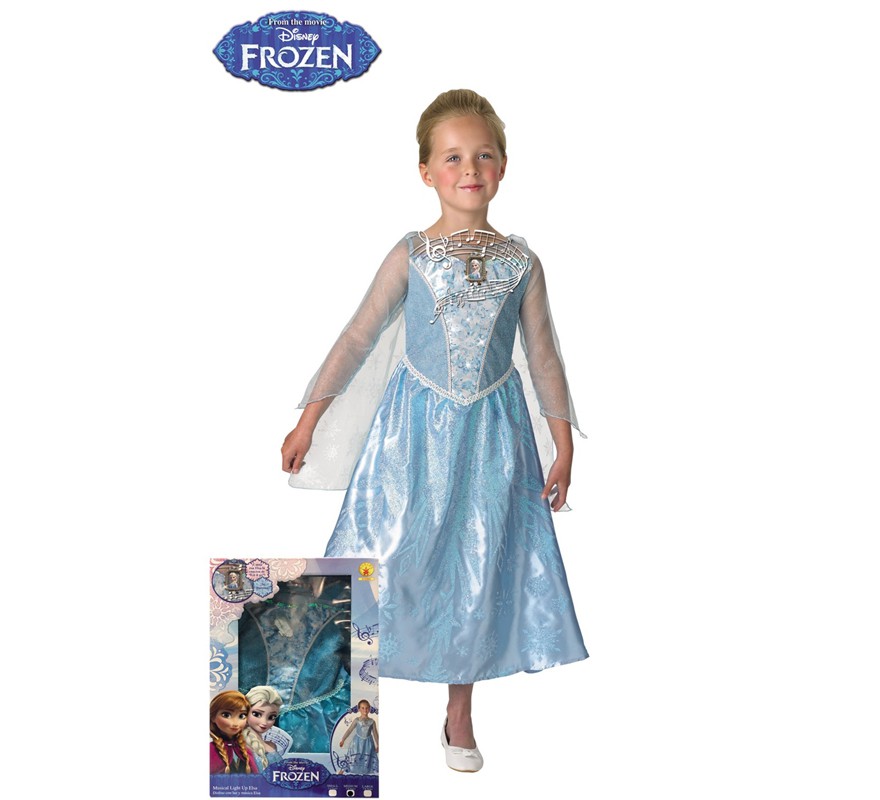 Disfraz De Elsa Con Luz De Frozen En Caja Para Niña 