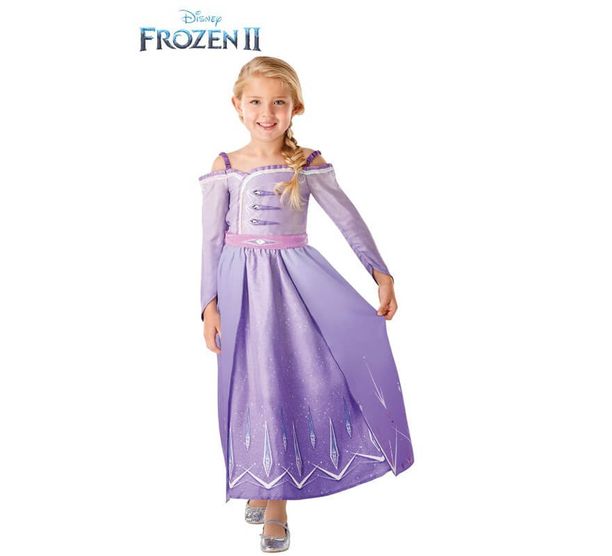 Disfraz Elsa Morado Frozen para niña