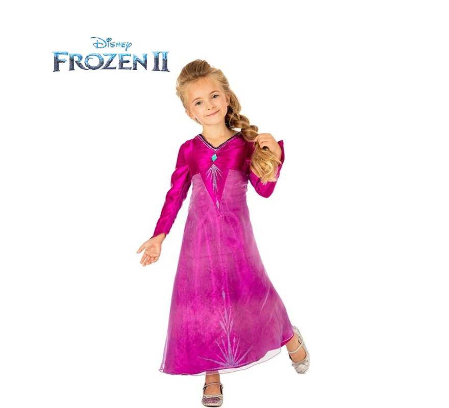 Disfraz de Elsa Vestido de Noche Fucsia de Frozen II para niña