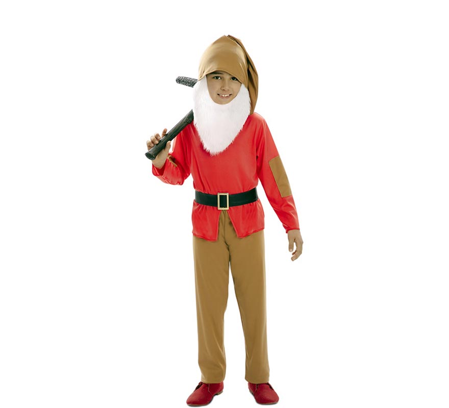 Red Fairytale Dwarf Costume for Boys