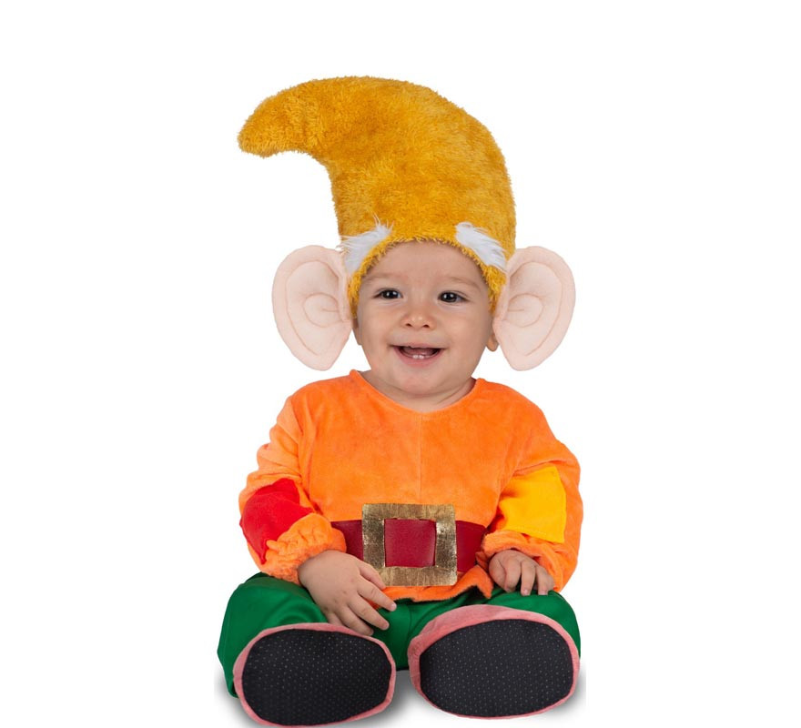 Orange dwarf costume with hat for babies and children