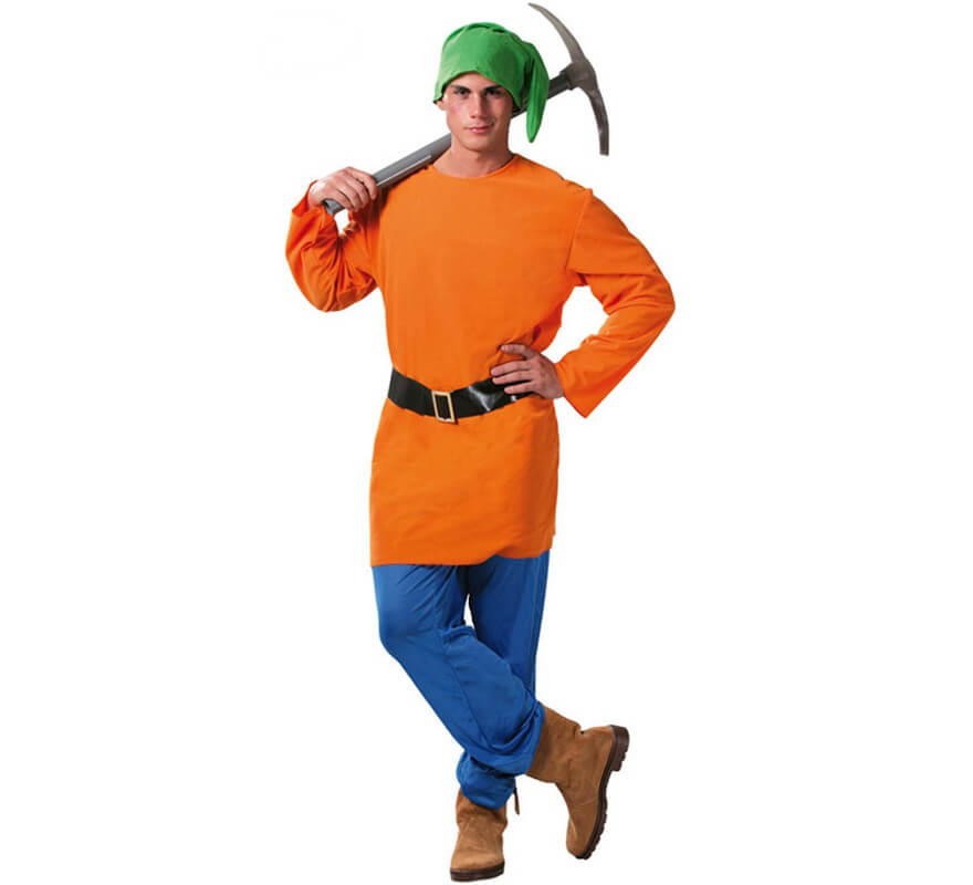 Disfraz de Enanito naranja para hombre