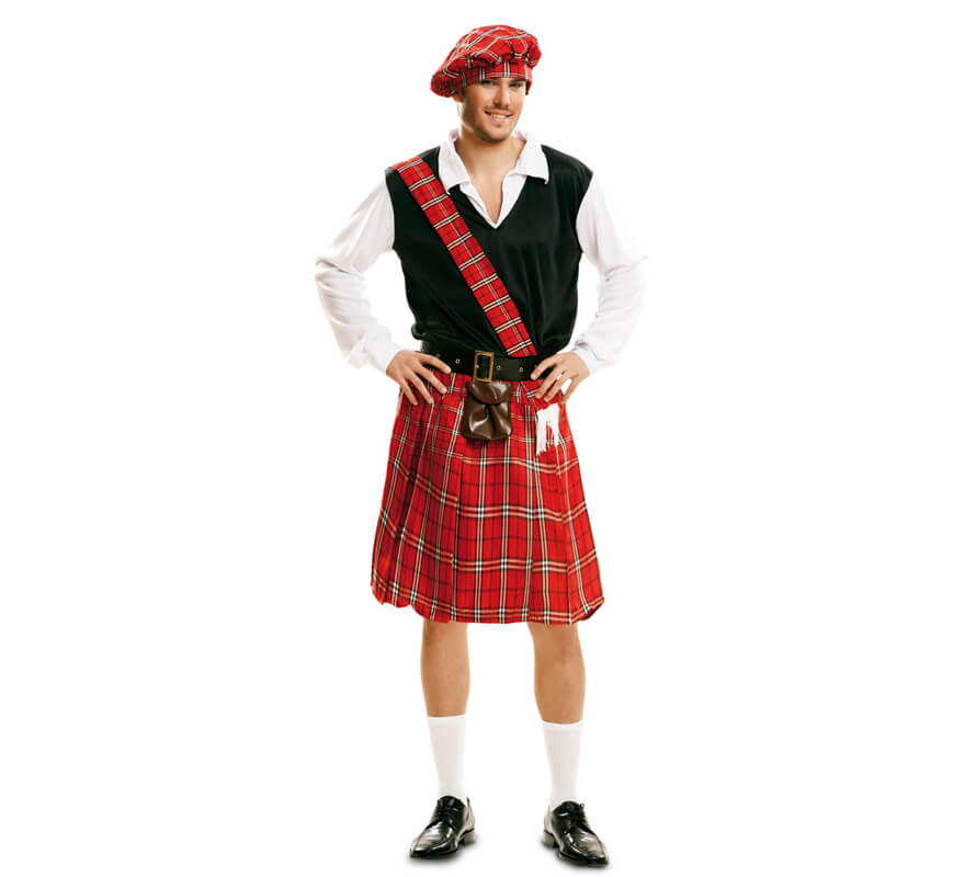 Kilt escocés verde hombre: Disfraces adultos,y disfraces