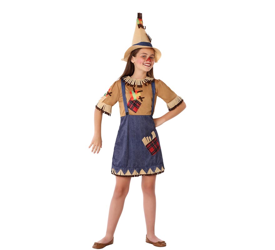 Scarecrow costume with hat for girls