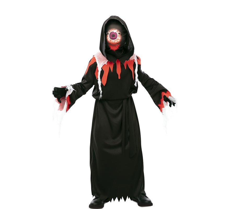 Red and black ghost costume with mask for kids