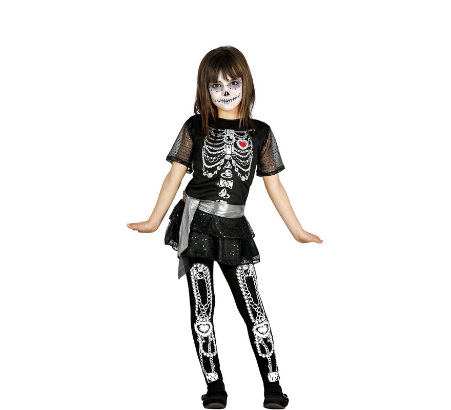 Shiny Skeleton Costume for Girl