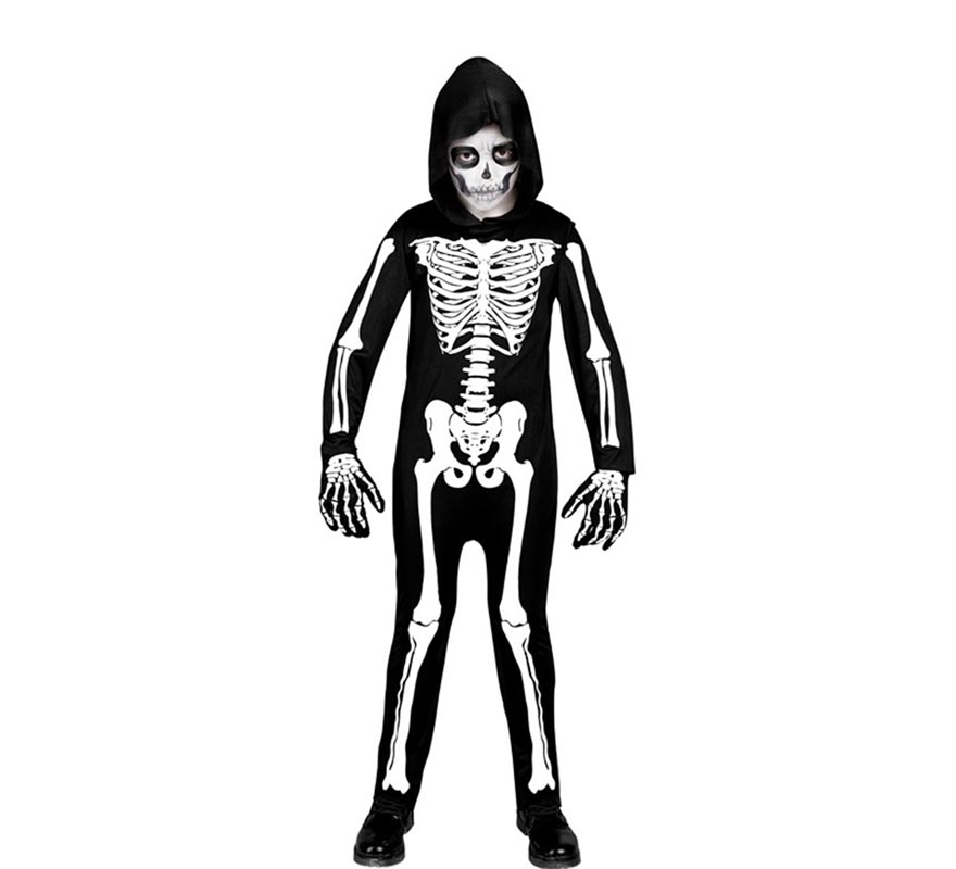 Hooded Skeleton Costume for Boys