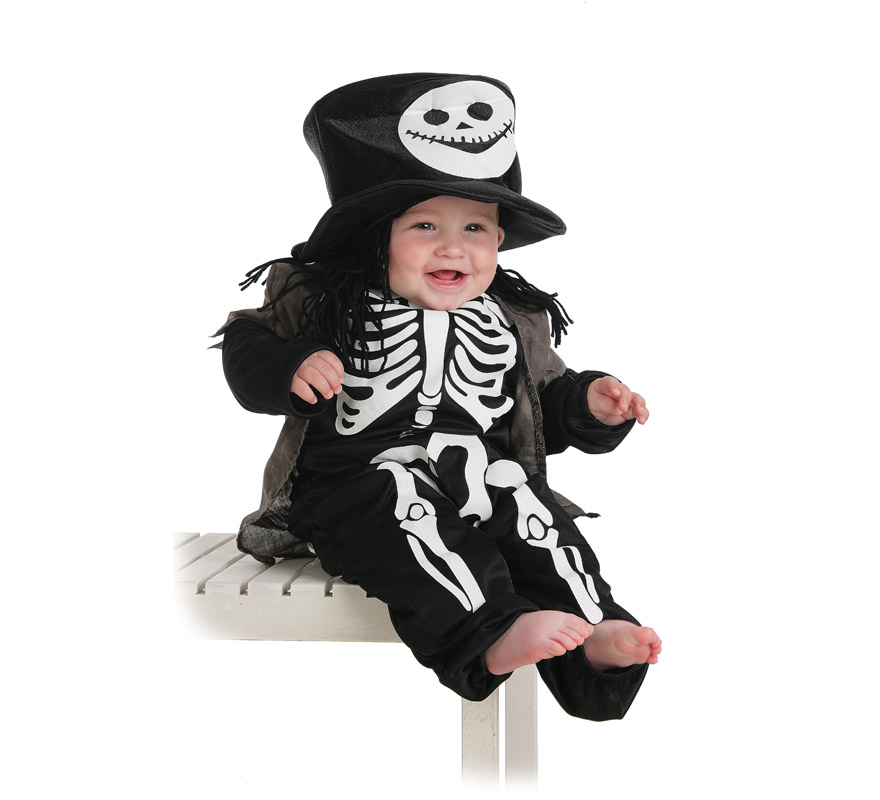 Disfraz de Esqueleto con chistera para bebé