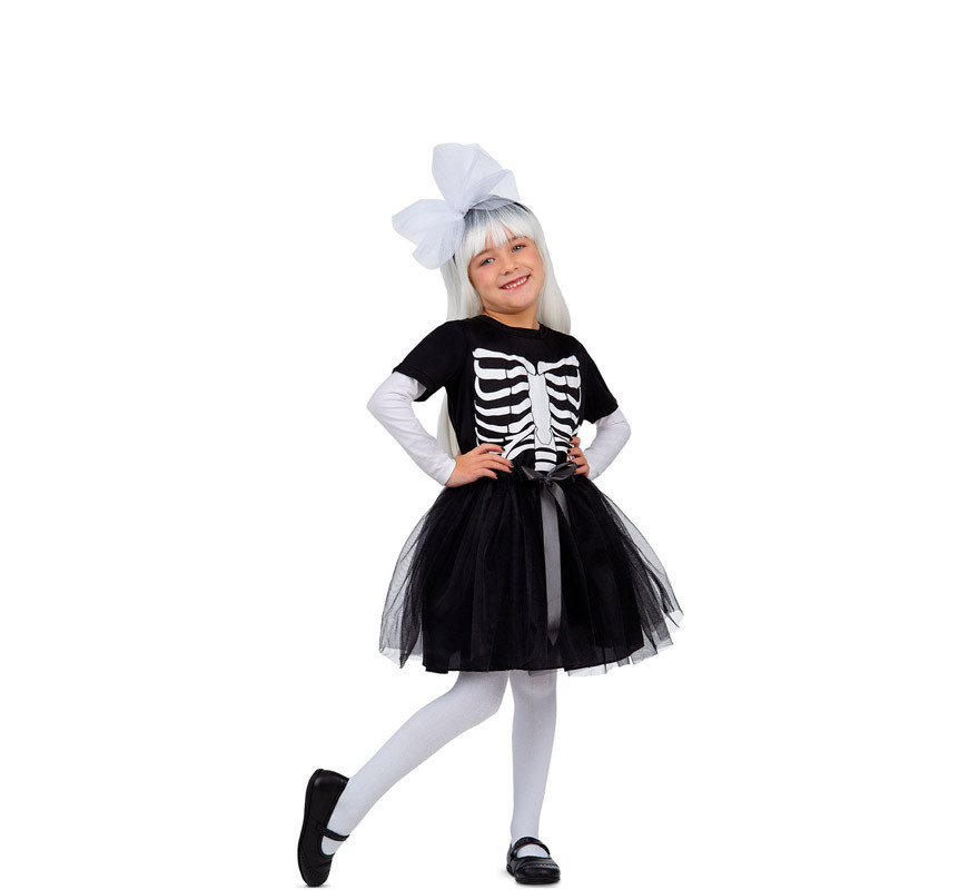 Decimal Recreación Orgullo Disfraz de Esqueleto con Tutú Negro para niña
