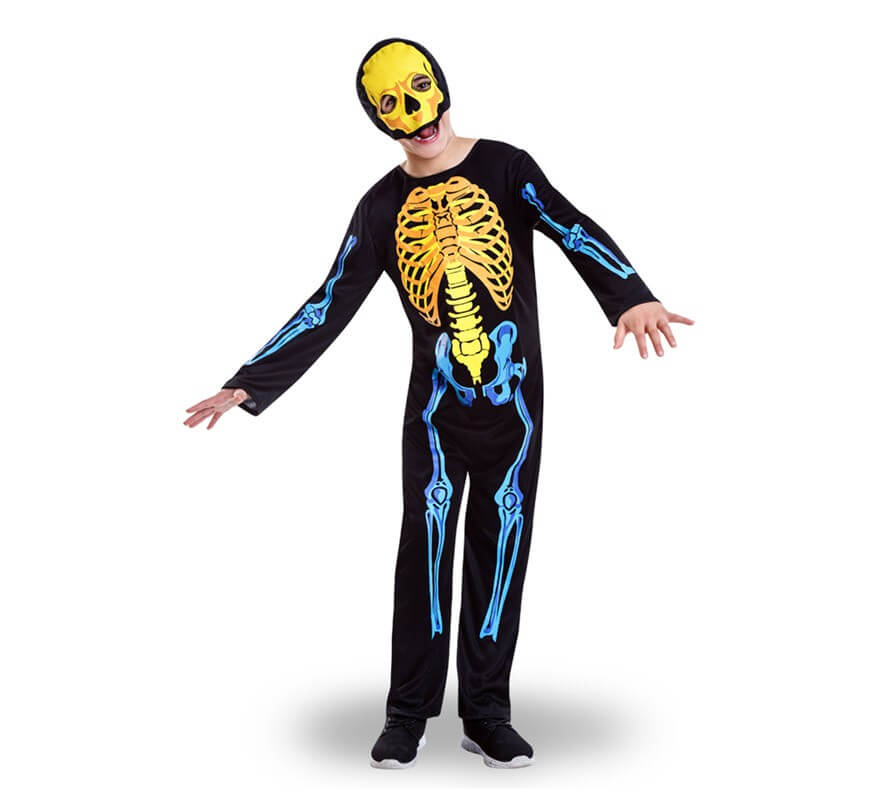 Disfraz de Esqueleto de colores para niño