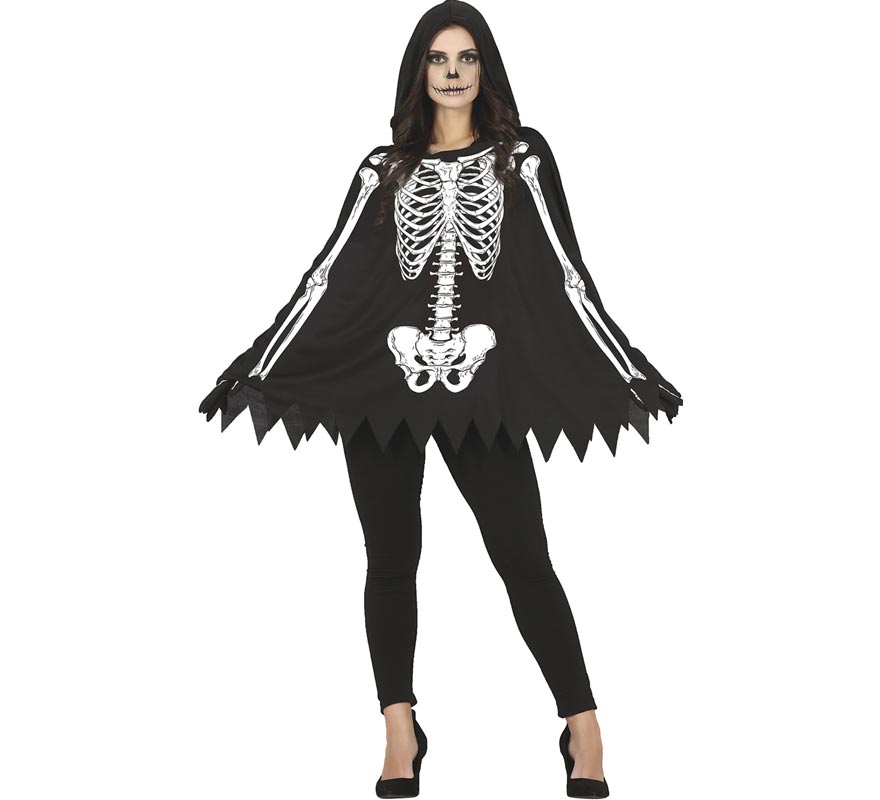 Fyasa 706436 Poncho Zombie Multicolore, Taglia M, Costume Da Adulto, Ideale Per Carnevale E Feste A Tema