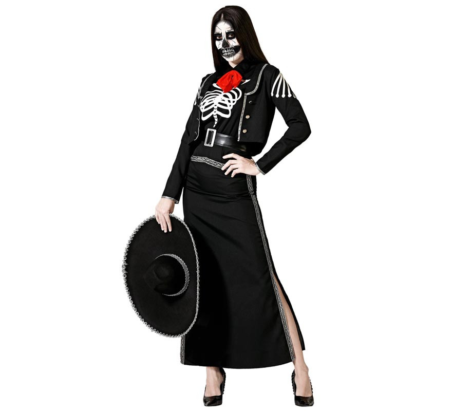 Black Mexican Skeleton Costume for women