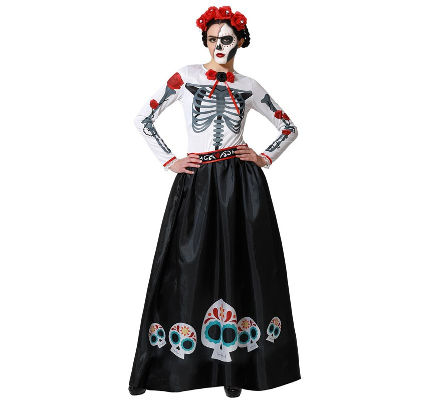 Catrina Rosas Mexican Skeleton Costume for Women