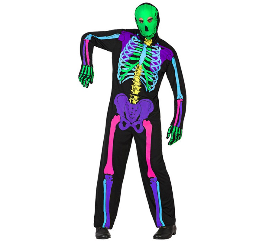 Disfraz de Esqueleto Multicolor para hombres