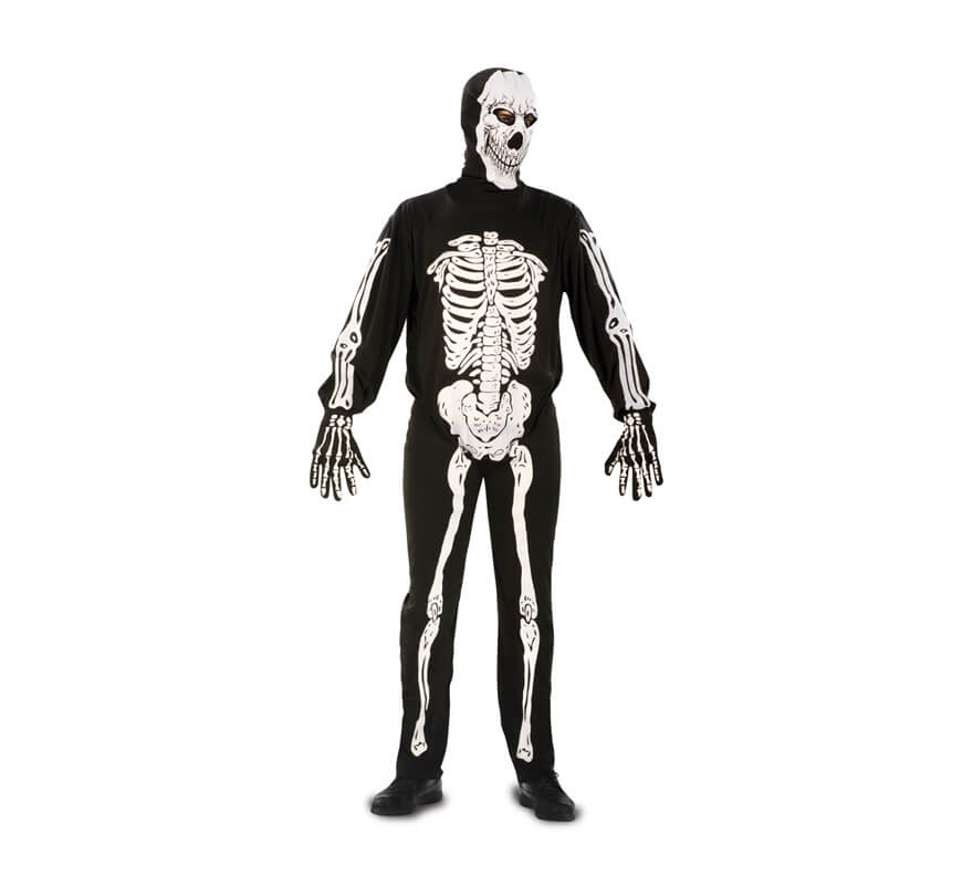 Maglietta Uomo Valiclud Con Stampa Scheletro 3D A Costine, Maniche Corte, Colore Nero, Taglia S, Perfetta Per Halloween