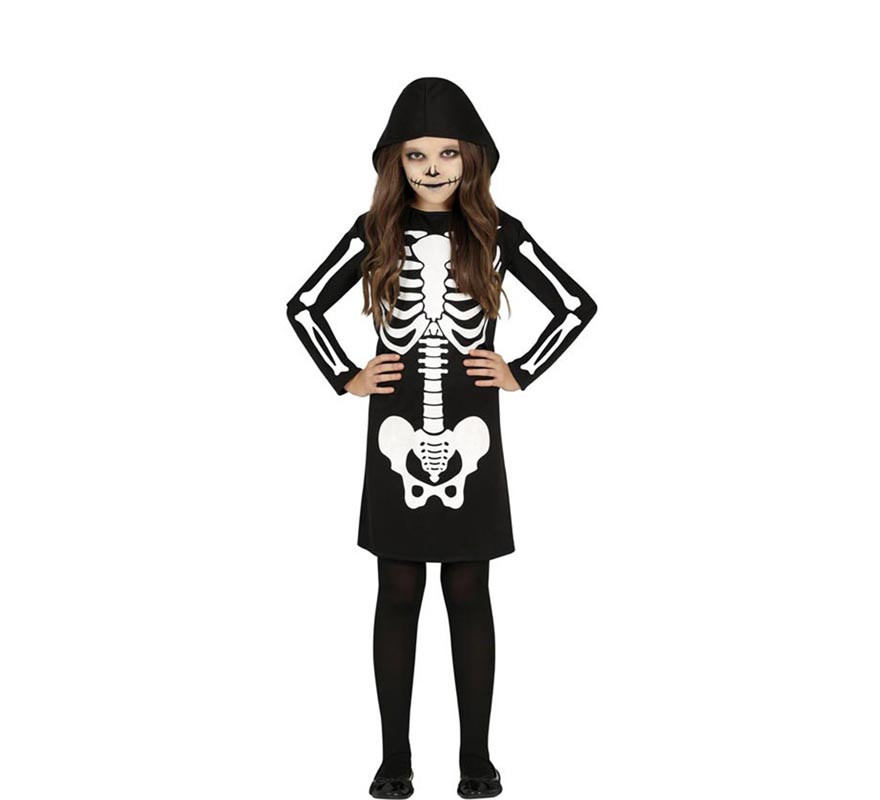 Grim Skeleton Costume in dress for girl