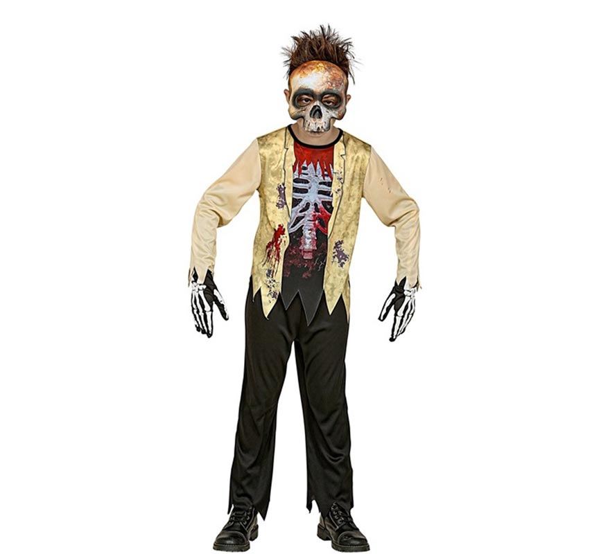 Toxic Skeleton Costume with Mask for Kids