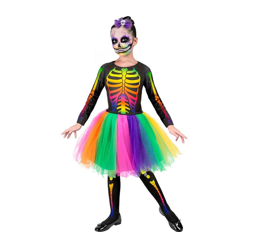 Multicolored Skeleton Tutu Costume for Girls