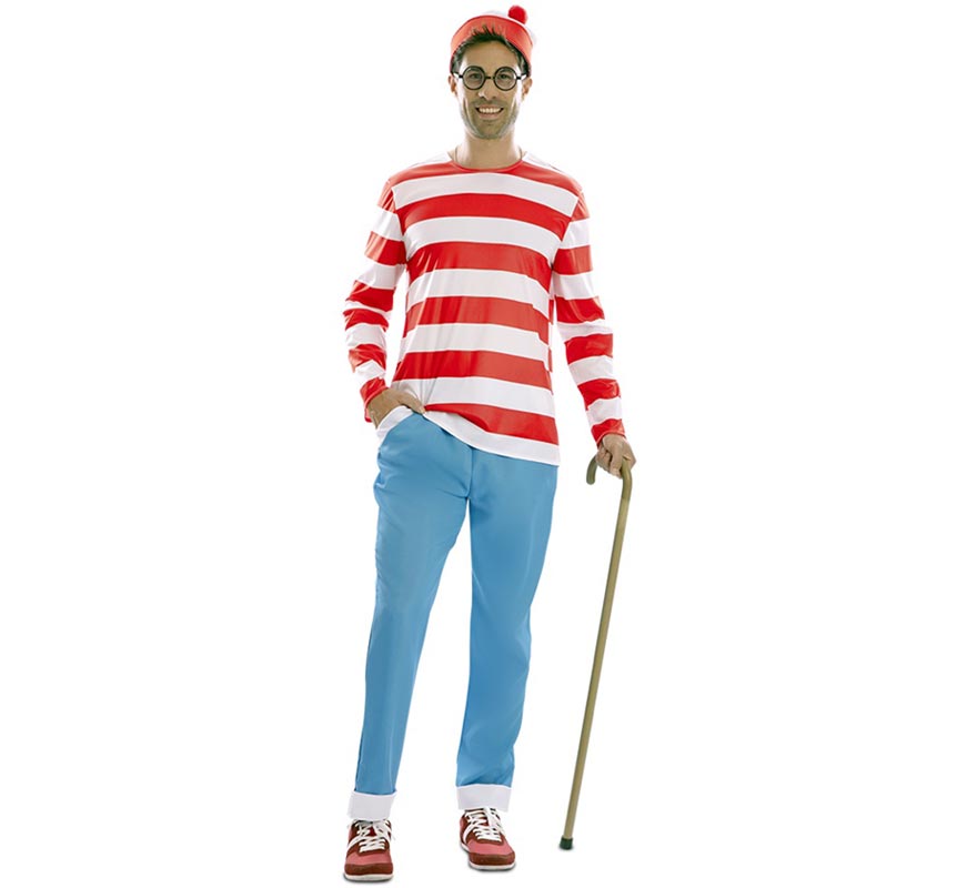 Men's Striped Hiker Costume