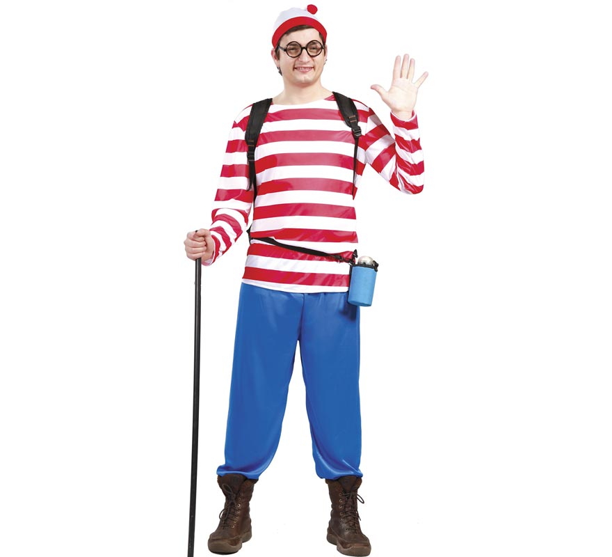 Men's Striped Hiker Costume